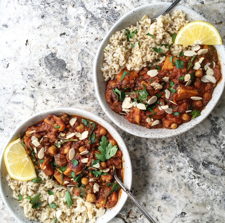Moroccan Spiced Sweet Potato, Chickpea & Lentil Stew