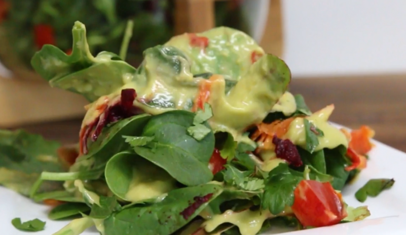 Spring Salad with Zesty Avocado Dressing