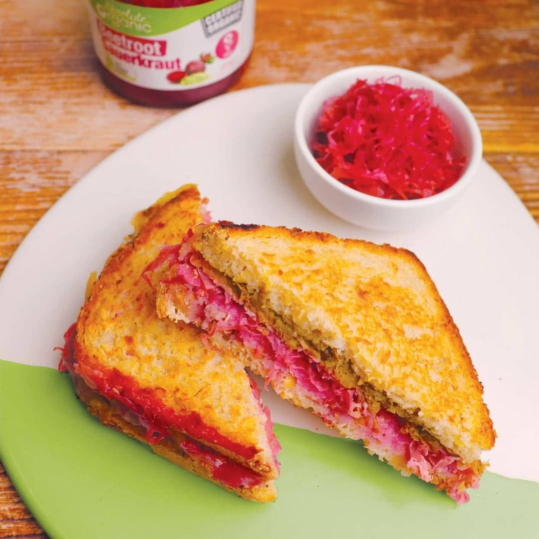Lentil and Sauerkraut Grilled Cheese Toastie